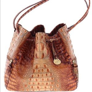 Brahmin Trina Drawstring Bucket Bag Pecan